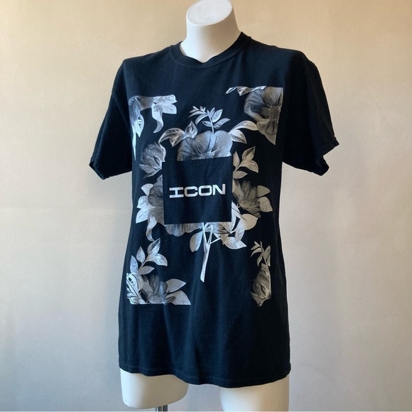 Icon Monochromatic Floral Unisex Skater Tee - Picture 1 of 4